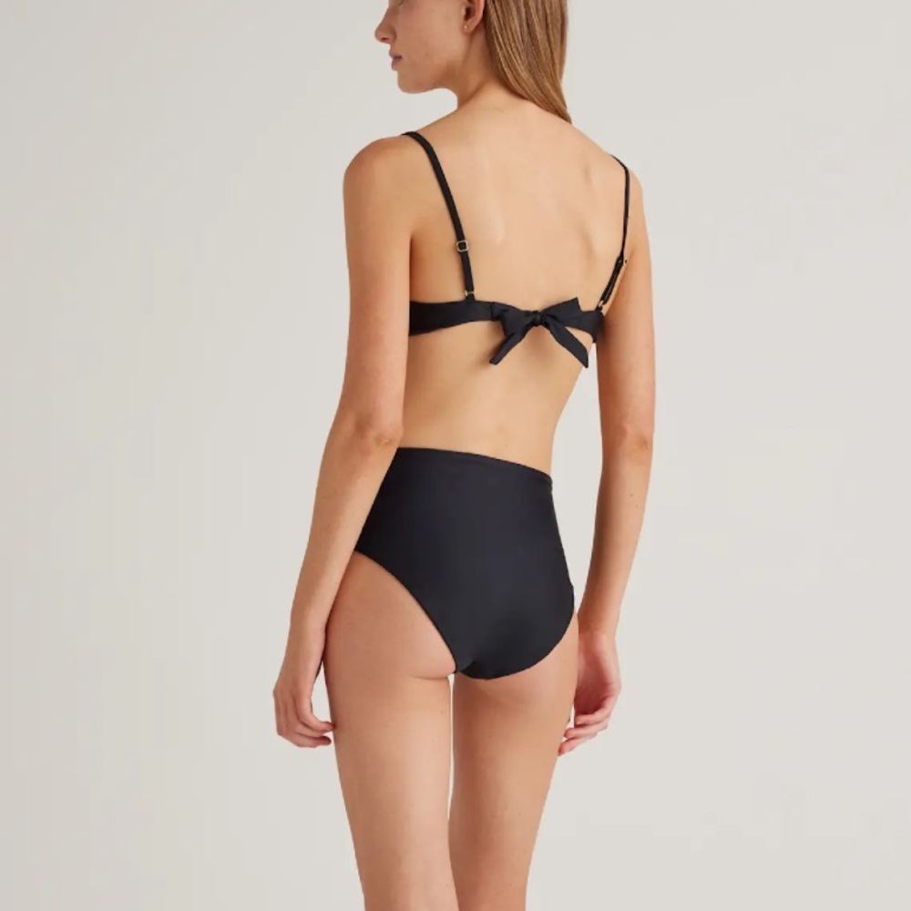 NWT QUINCE Italian Demi Bikini Top Black - Picture 2 of 8